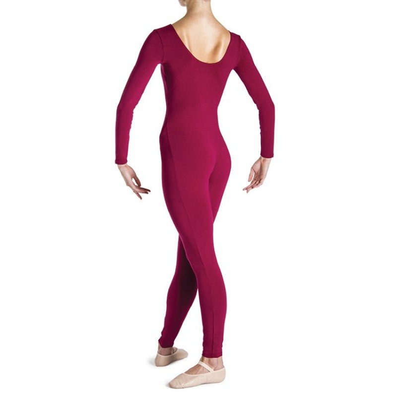 Unitard Bloch Eugene Long Sleeve Scoop Donna Bordeaux | ITXBR18265