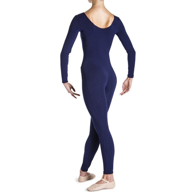 Unitard Bloch Eugene Long Sleeve Scoop Donna Blu Marino | ITJVR75257