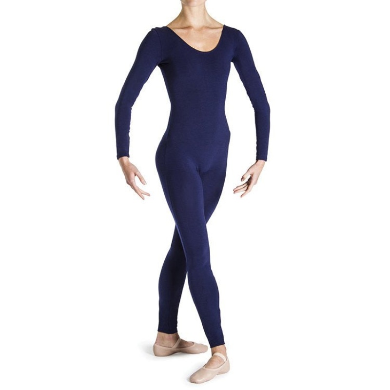 Unitard Bloch Eugene Long Sleeve Scoop Donna Blu Marino | ITJVR75257