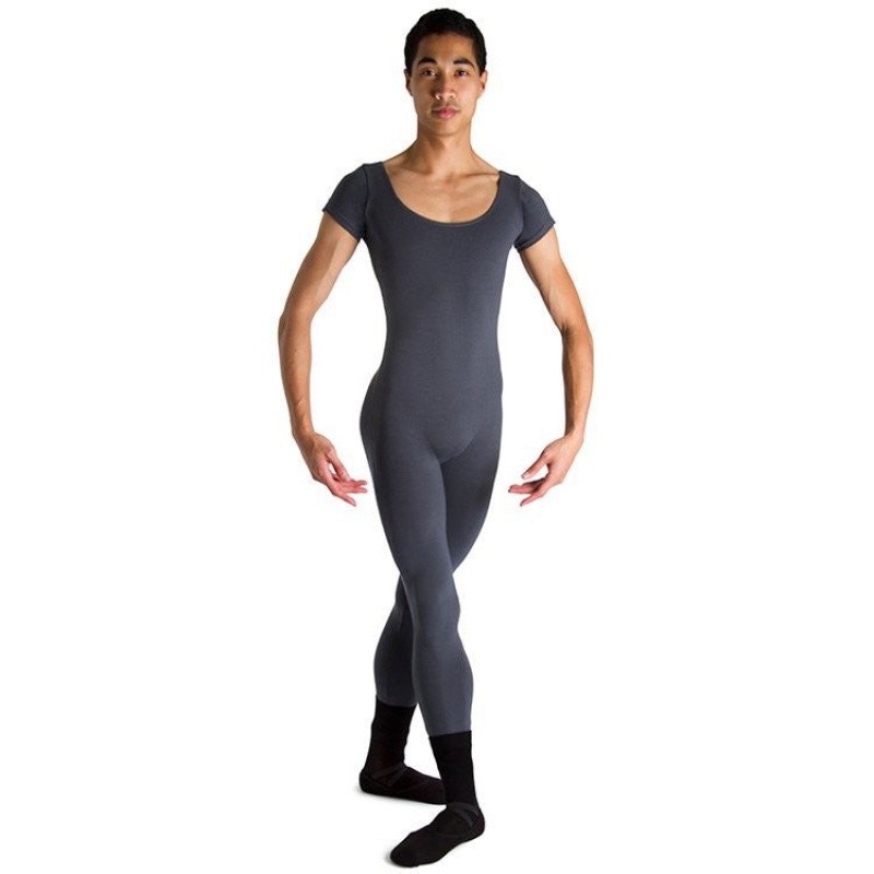 Unitard Bloch Matt Scoop Neck Cap Sleeve Uomo Graphite | AITWC92752