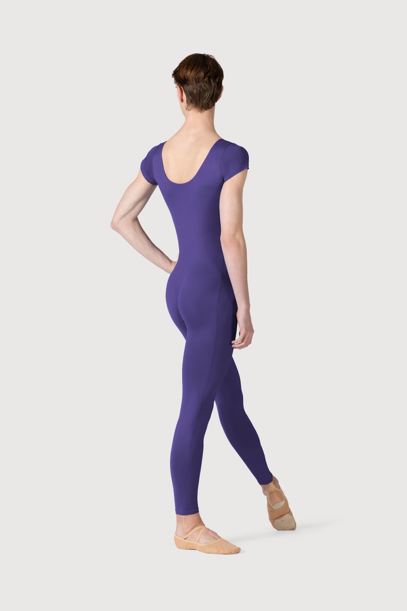 Unitard Bloch Microlux™ Scoop Neck Cap Sleeve Uomo Viola Profondo | ITJVR78749