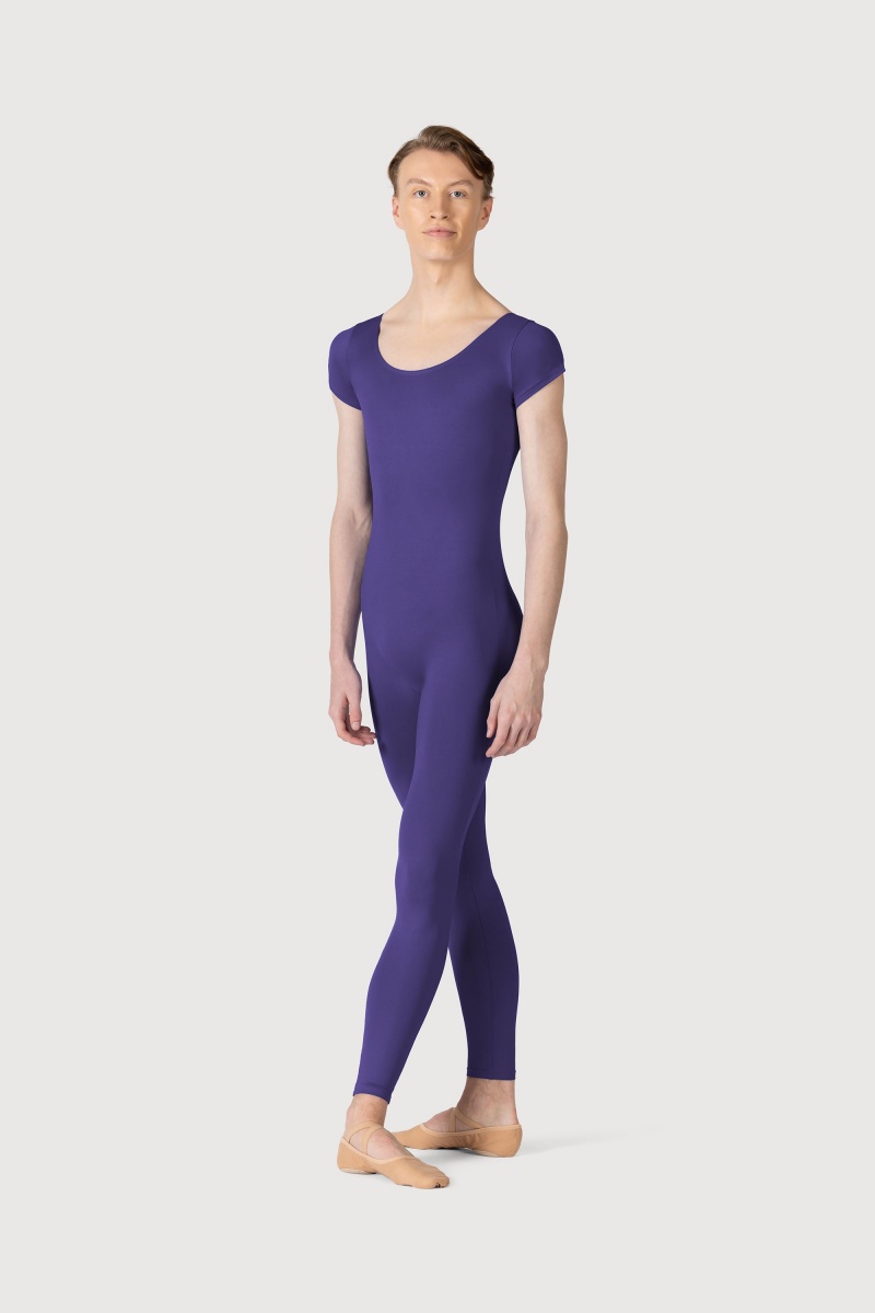 Unitard Bloch Microlux™ Scoop Neck Cap Sleeve Uomo Viola Profondo | ITJVR78749