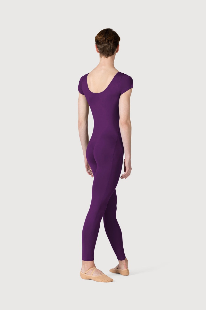 Unitard Bloch Microlux™ Scoop Neck Cap Sleeve Uomo Plum | ITNEJ87141