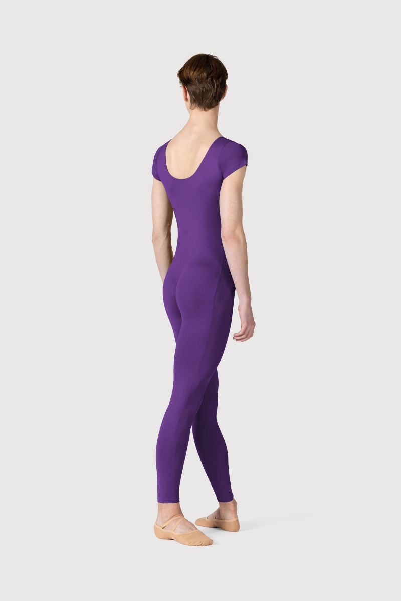 Unitard Bloch Microlux™ Scoop Neck Cap Sleeve Uomo Viola | ITJKU59306