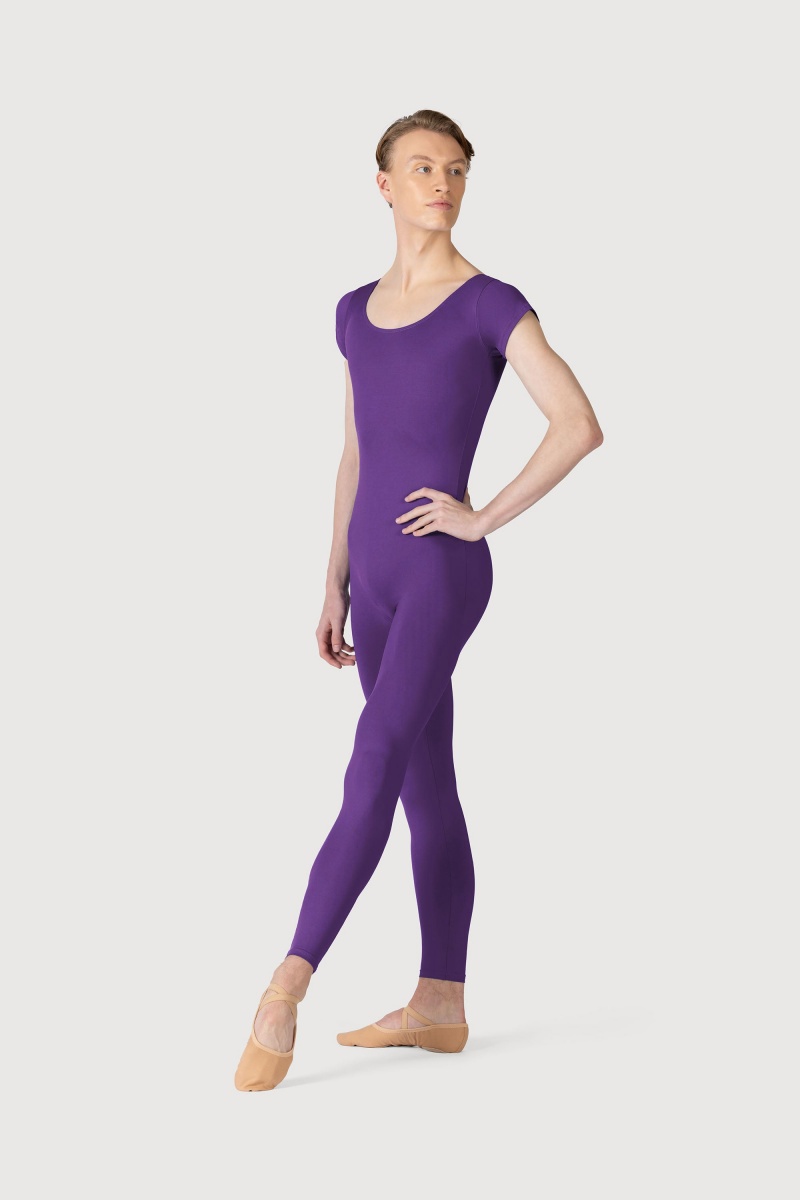 Unitard Bloch Microlux™ Scoop Neck Cap Sleeve Uomo Viola | ITJKU59306